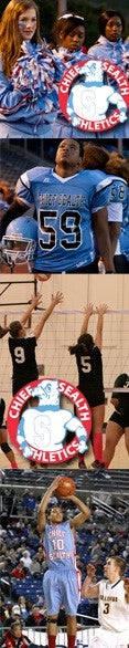 vertical collage of CSHS sports images